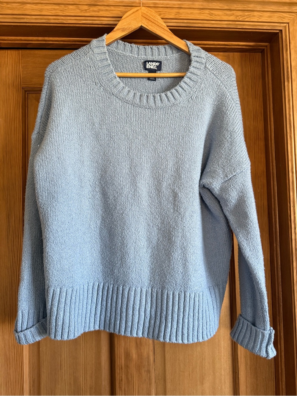 Lands' End Women's Sky Blue Crewneck Sweater
